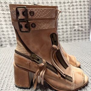 Freebird Zombie by Steven Tan Heeled Boots with Buckle Detail